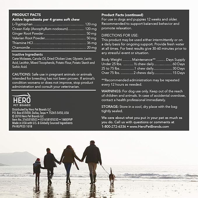 Vet's Best Comfort Calm Calming Soft Chews Dog Supplements | Dog Calming Aid Supports Dog Balances Behavior | Promotes Relaxation | 30 Day Supply VetsBest