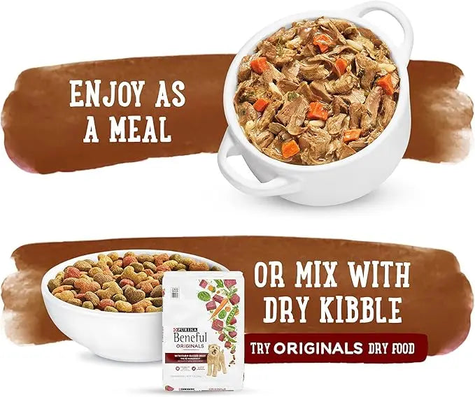 Purina Beneful Gravy Wet Dog Food, Prepared Meals Roasted Chicken Recipe - (8) 10 oz. Tubs - PAWPICO