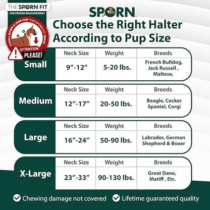 Sporn Original Training Halter, No Pull Harness Medium Size Dog with Black Padded Sherpa Sleeves, Breathable No Pull Dog Harness Medium Sized Dog, Provides to All Medium Sized Breeds Sporn