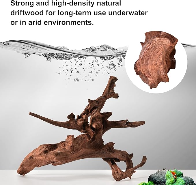 majoywoo Natural Large Driftwood for Aquarium Decor Reptile Decor, Fewer Branches 12.5-18" 2Pcs Majoywoo