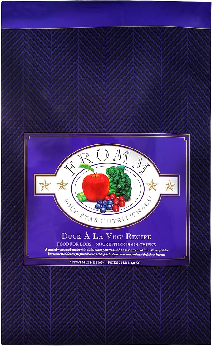 Fromm Four-Star Nutritionals Duck A La Veg Dog Food - Premium Dry Dog Food - Duck Recipe - 26 lb - PAWPICO