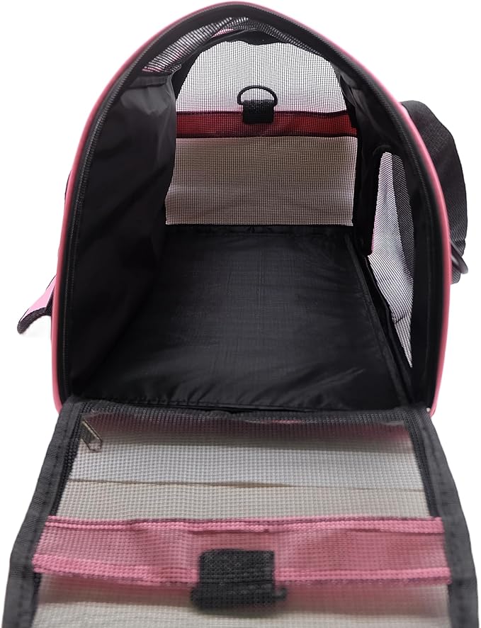 Cat Carrier,Soft-Sided Pet Travel Carrier for Cats,Dogs Puppy Comfort Portable Foldable Pet Bag Airline Approved (Medium-LightPink) - PAWPICO