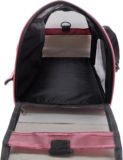 Cat Carrier,Soft-Sided Pet Travel Carrier for Cats,Dogs Puppy Comfort Portable Foldable Pet Bag Airline Approved (Medium-LightPink) - PAWPICO