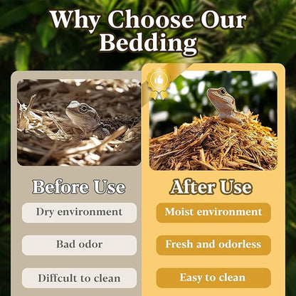 14.8 OZ Cypress Mulch Reptile Bedding - Forest Floor Substrate Snake Bedding Ball Python Tortoise Bedding Reptile Bark Bedding for Snakes Box Turtles Lizards MaqiIhanCustomOfficial