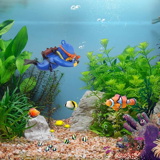onesimcr Floating Fish Tank Decorations, Aquarium Decorations, Lovely Diver Fish Tank Decorations, Floating Device Fish Tank Accessories，Suitable for All Kinds of Fish Tanks… onesimcr