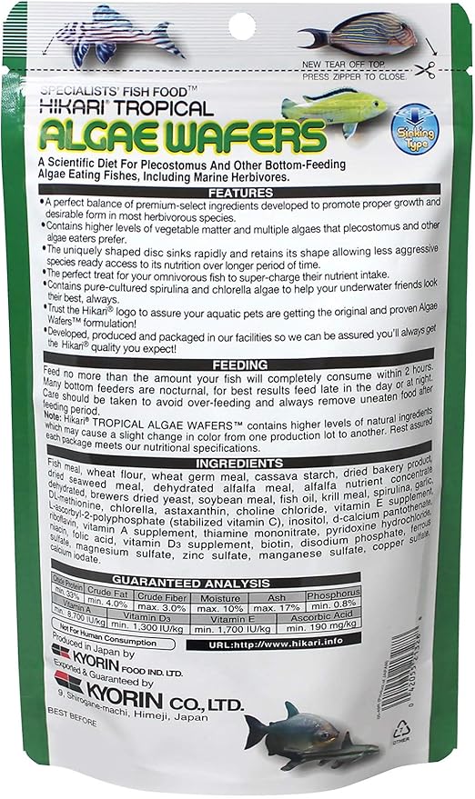 Hikari Usa Inc AHK21328 tropical Algae Wafer 8.8-Ounce Hikari