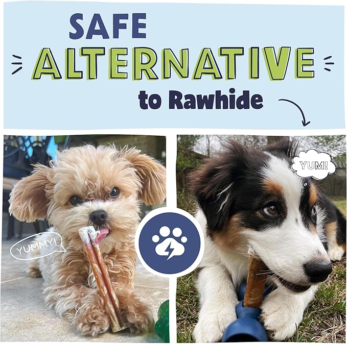 Pawstruck Natural 3-5" Bully Sticks for Small Dogs & Puppies – Single Ingredient, Low Odor & Rawhide-Free Chew Treat Bones - 100% Real Beef No Artificial Preservatives - 8 oz Bag - Packaging May Vary - PAWPICO