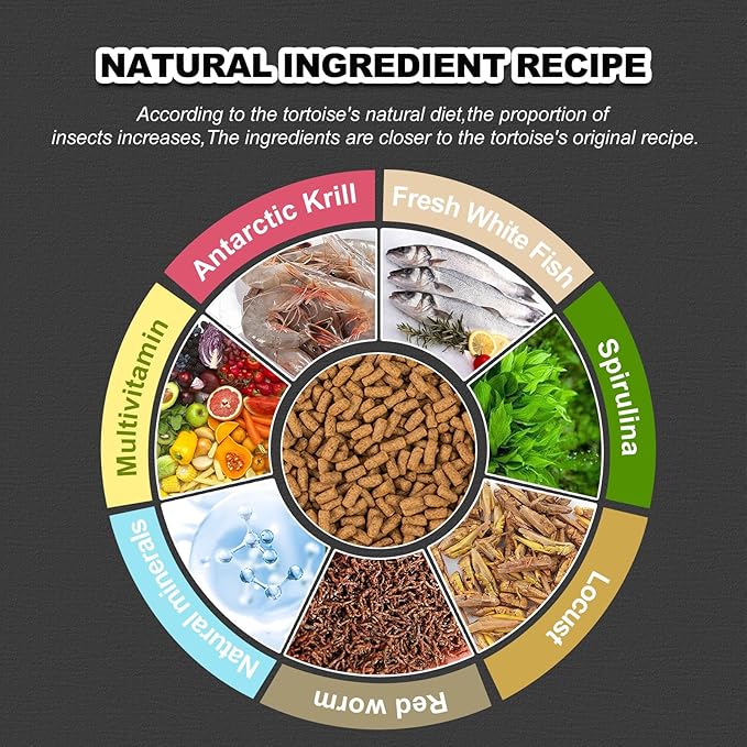 Tortoise Food Turtle Nutri Stick - Solidify Carapace Turtle Food Natural Ingredients Antarctic Krill Calcium Enriched Nutritionally Complete Promote Growth for Desert Grassland Turtle(9.4OZ) yizeril