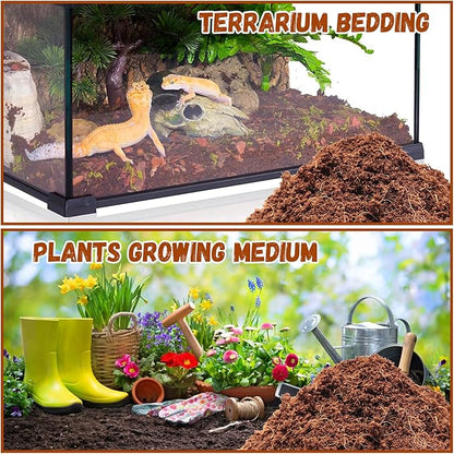 Legigo 6 Pack Compressed Coconut Fiber Substrate - 100% Organic Coconut Fiber Brick Bedding for Reptiles, Natural Coco Husk Substrate Terrarium Bedding for Snake, Hermit Crabs, Frogs, Tortoise, Gecko Legigo