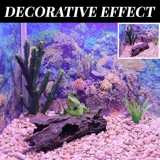 Fish Tank Decorations - Large Aquarium Decorations Air Bubbler Tree Fish House for Betta Hideout Caves Buddha Decor Temple Ruins Arched Betta Fish Accessories Reptile House Shelter Decor (Wood A-M) PTFJZ