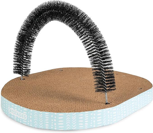 Catstages Scratch & Groom Corrugated Cat Scratch Pad with Catnip - PAWPICO
