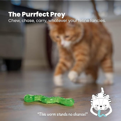 Catstages Orkakat Wiggle Worm Dental Catnip Cat Chew Toy, Assorted Color - PAWPICO