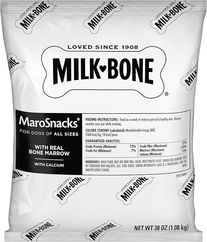 Milk-Bone MaroSnacks Dog Treats, 38 Ounce Refill Packs (Pack of 2) with Real Bone Marrow and Calcium - PAWPICO