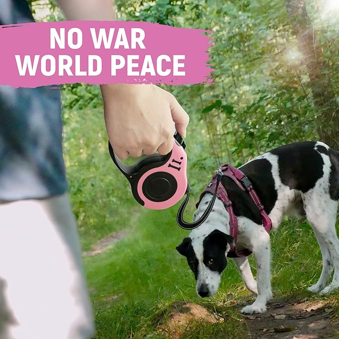 Retractable Dog Leash Automatic Telescopic Tractor Dog Tape, Pet Tape 10/16 FT Durable and Convenient, with Non-Slip Handle, Suitable for Small and Medium-Sized Dogs Pink LIEVUIKEN