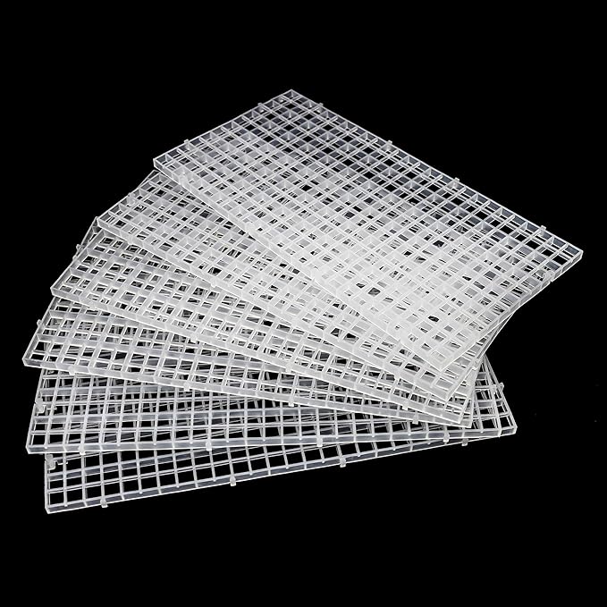 ALEGI Aquarium Fish Tank Divider Plastic Egg Crate Aquarium Filter Bottom Tray Plastic Grid (S 6pcs) ALEGIAquarium
