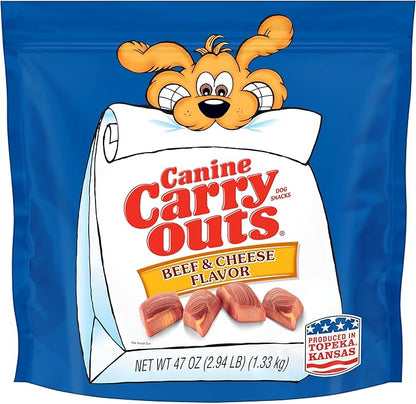 Canine Carry Outs Dog Treats, Beef & Cheese Flavor, 47 Ounce - PAWPICO