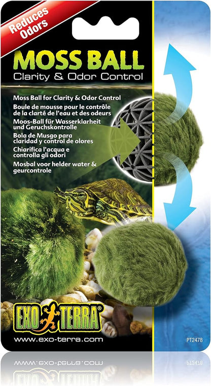 Exo Terra Moss Ball, Water Clarity and Odor Control for Aqua-Terrariums, PT2478, Green ExoTerra
