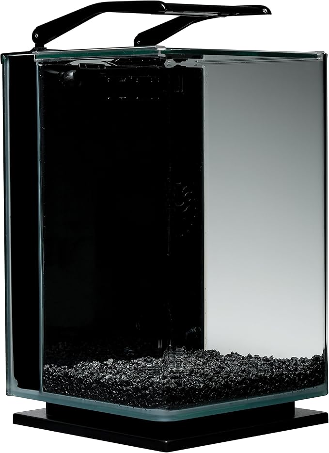 Marineland Portrait Glass LED Aquarium Kit, 5 Gallons, Hidden Filtration,Black Marineland