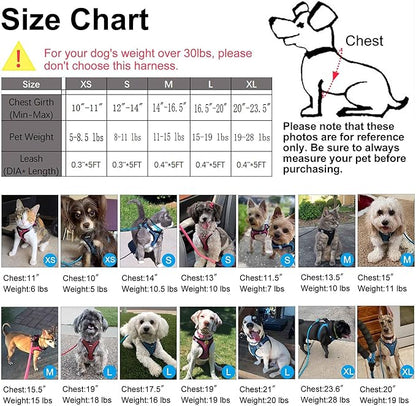 Dog Harness Step-in Breathable Puppy Cat Dog Vest Harnesses for Small Medium Dogs Blue Plaid matilor