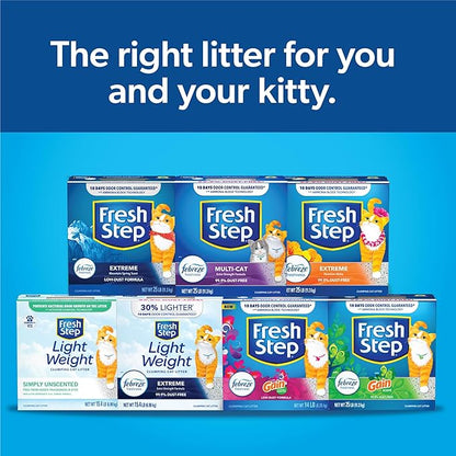 Fresh Step Light Weight Cat Litter Extreme With Febreze Freshness, Lightweight Clumping Litter, 15.4 lb. Box - PAWPICO