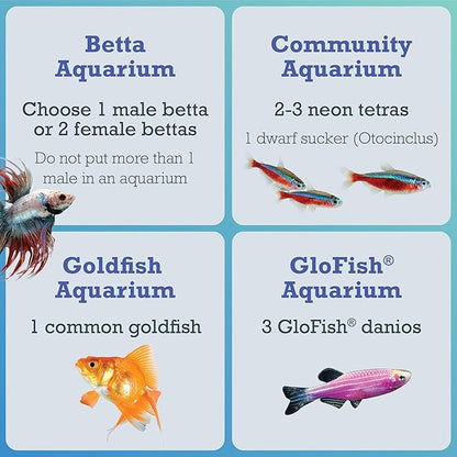 Tetra Crescent STEM Aquarium Kit 3 Gallons, Curved-Front Fish Tank with LEDs and STEM Activity Guide Tetra