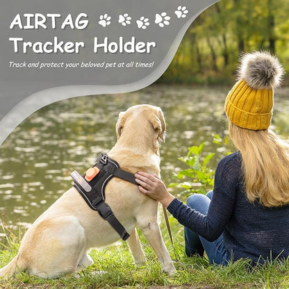 AUROTH Dog Harness for Large Dogs, Dog Vest Harness Large Size Dog, Large Dog Harness, No Pull Dog Harness for Large Dogs with Handle, Black L AurothPets