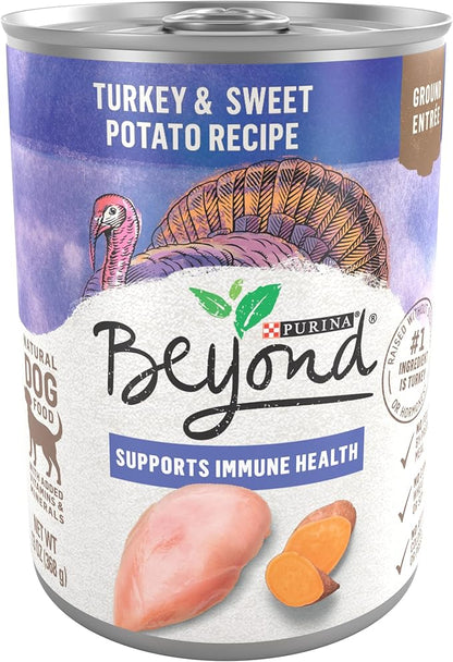 Purina Beyond Turkey and Sweet Potato Grain Free Wet Dog Food Ground Entree - (Pack of 12) 13 oz. Cans - PAWPICO