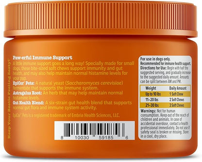 Zesty Paws Dog Allergy Relief - Anti Itch Supplement - Omega 3 Probiotics for Dogs - Digestive Health - Soft Chews for Skin & Seasonal Allergies - with Epicor Pets - Mini - Lamb - 90 Count ZestyPaws