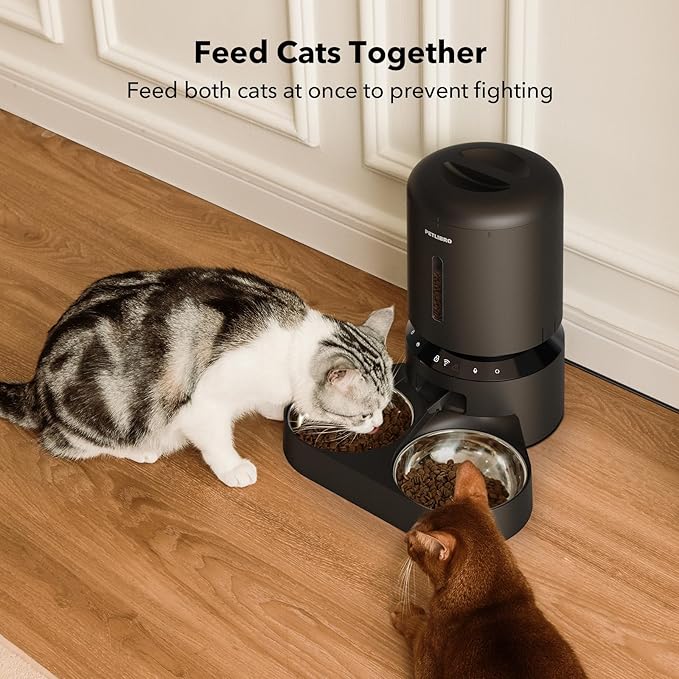 PETLIBRO Automatic Cat Feeder for 2 Cats, 5G WiFi Cat Food Dispenser with APP Remote Feeding, 5L Timed Automatic Dog Feeder, 1-10 Meals/Day, 10s Meal Call, Dual Trays Pet Feeder for Cat, Dog - PAWPICO