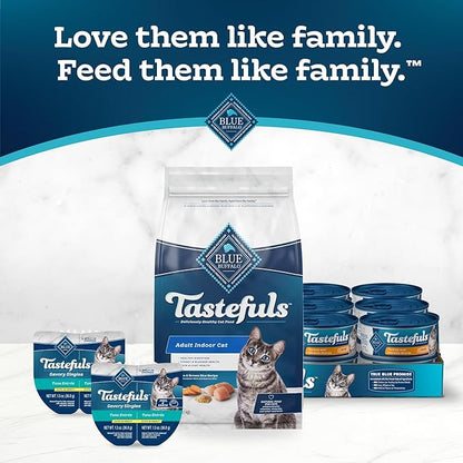 Blue Buffalo Tastefuls Adult Dry Cat Food Indoor Cat Formula, Made in the USA with Natural Ingredients, Chicken & Brown Rice Recipe, 3-lb. Bag - PAWPICO