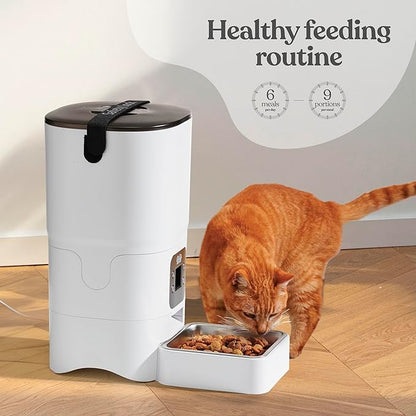Smart Automatic Cat Feeder - 6-L Reliable Automatic Cat Food Dispenser with Display LCD Screen for Easy Set Up -Portion Control Automatic Dog Feeder - Desiccant Bag Keeps Dry Food Fresh-Voice Recorder - PAWPICO