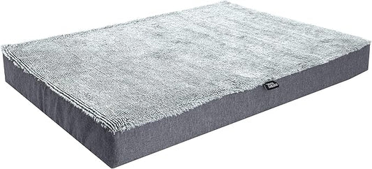 SportPet Designs Deluxe Dog Mattress, Water-Resistant Liner Pet Bed, Reversible, Top Memory Foam - Large, Gray (CM-10060-CS01) - PAWPICO