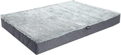 SportPet Designs Deluxe Dog Mattress, Water-Resistant Liner Pet Bed, Reversible, Top Memory Foam - Large, Gray (CM-10060-CS01) - PAWPICO