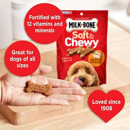 Milk-Bone Soft & Chewy Dog Treats, Chicken Recipe, 5.6 Ounce (Pack of 10) Made with Real Chicken Breast - PAWPICO