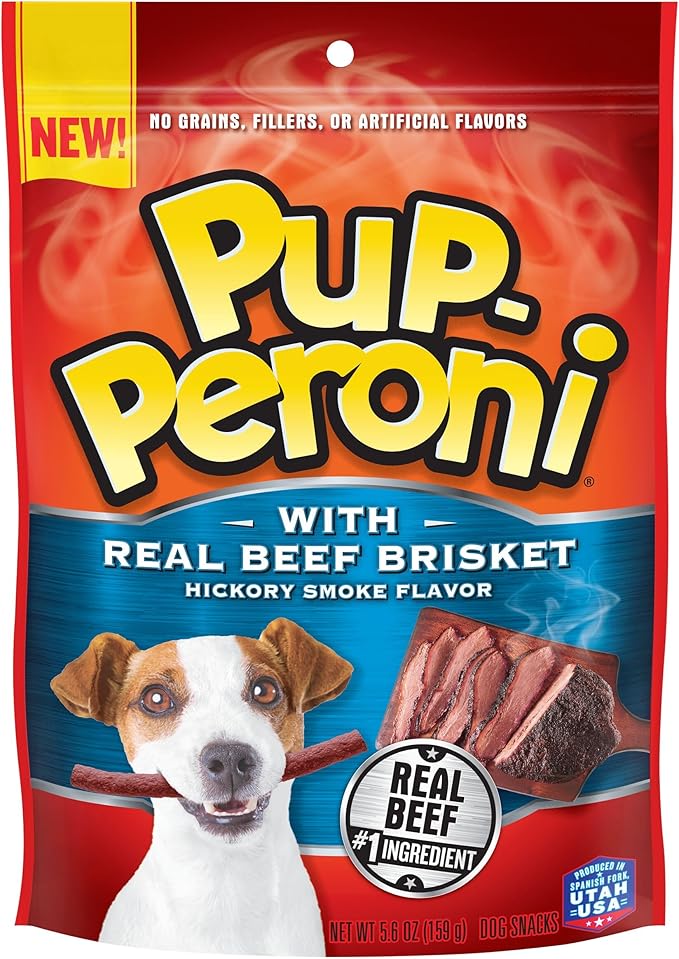 Pup-Peroni Dog Treats, Real Beef Brisket with Hickory Smoke Flavor, 5.6 Ounce (Pack of 8) - PAWPICO