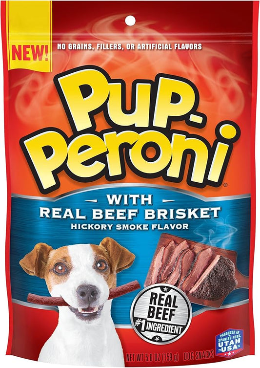 Pup-Peroni Dog Treats, Real Beef Brisket with Hickory Smoke Flavor, 5.6 Ounce (Pack of 8) - PAWPICO