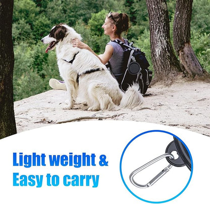 Dog Bowl Pet Collapsible Bowls, 2 Pack Collapsible Dog Water Bowls for Cats Dogs, Portable Pet Feeding Watering Dish for Walking Parking Traveling with 2 Carabiners (Large, Black+Black) - PAWPICO