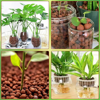Halatool 12 LB Clay Pebbles for Plants 4mm-16mm Clay Balls 100% Natural Hydroton Leca Balls for Indoor Plants Hydroponic Growing Gardening Orchids Drainage Decoration Aquaponics HALATOOL