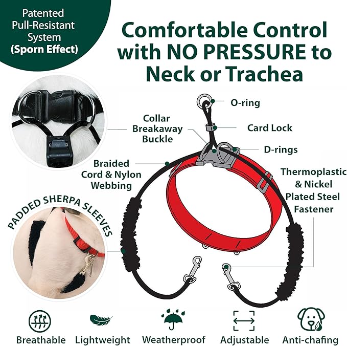 Sporn Original Training Halter, No Pull Dog Harness for Large Dogs with Blue Padded Sherpa Sleeves, Breathable Large Dog Harness No Pull, Provides to All Extra Large Sized Breeds Sporn