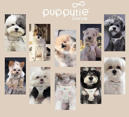 Puppytie No Pull xs Dog Harness with Multifunction Dog Leash,Soft Adjustable No Choke Escape Proof Pet Harness Vest,Glossy Pearl White,XXS Puppytie