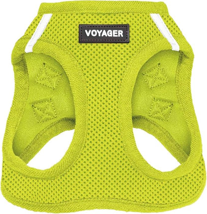 Voyager Step-in Air Dog Harness - All Weather Mesh, Reflective, No Pull Harness for Small, Medium Dogs, Cats - Secure with Hook & Loop Fastener, Buckle, Double D-Rings - Lime Green, L BestPetSuppliesLLC