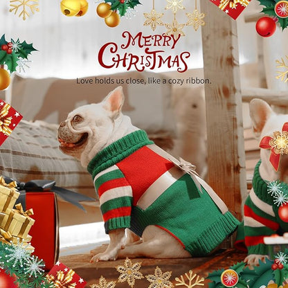 Dog Christmas Sweater for X-Large Size Dog - Puppy Gift Medium Large Warm Santa Clothes in Winter, Turtleneck Pullover Design for Boy Girl Pet, Doggies, Cat, Weiner Bulldog Beagles(XL, Xmas) - PAWPICO