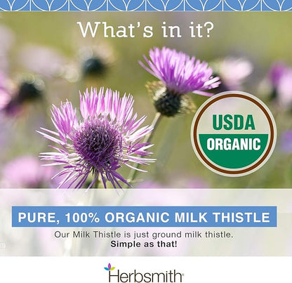 Herbsmith Organic Milk Thistle for Dogs and Cats – Liver Supplement for Dogs & Cats – Made in USA – 150g Powder Herbsmith
