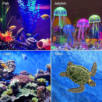 iKefe 7.5" Timer Color Changing LED Fish Tank Aquarium Submersible Light with Remote/Colored Aquarium LED Tank Lights Fixture for Underwater Decorations, Plant Grow, Saltwater Freshwater Fish, KT6007 iKefe