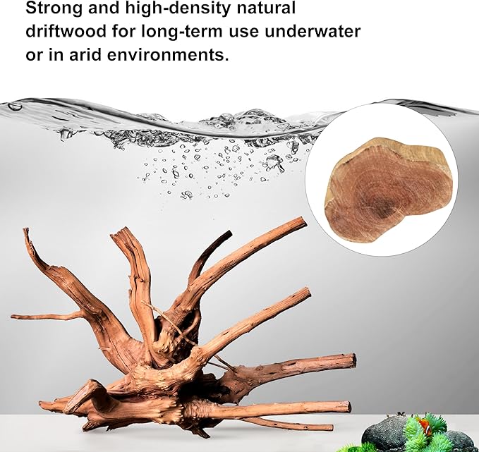 majoywoo Natural Driftwood for Aquarium Decor Fish Tank Decorations, Assorted Spider Wood Branch 4-8" 5 Pcs, Reptile Decor Majoywoo