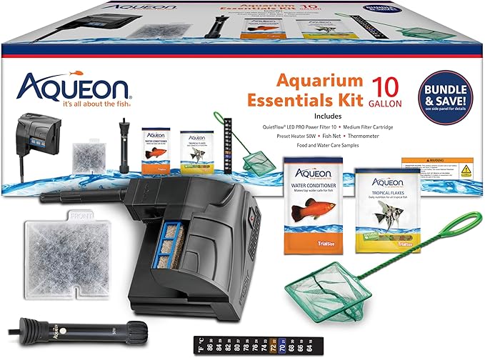 Aqueon Fish Tank Aquarium Essentials Starter Kit for 10 Gallon Tanks Aqueon