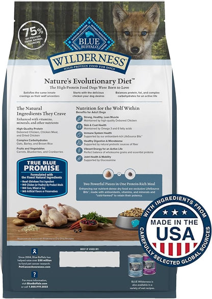 Blue Buffalo Wilderness Puppy High Protein Dry Dog Food With Real Chicken Plus Wholesome Grains, Made in the USA with Natural Ingredients, Chicken, 13-lb. Bag - PAWPICO