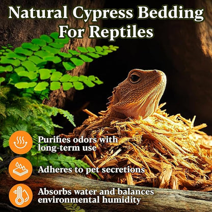 14.8 OZ Cypress Mulch Reptile Bedding - Forest Floor Substrate Snake Bedding Ball Python Tortoise Bedding Reptile Bark Bedding for Snakes Box Turtles Lizards MaqiIhanCustomOfficial