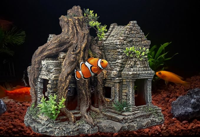 Fish Tank Decorations Aquarium Décor Resin Artificial Tree Trunk Root (B) Taomypets