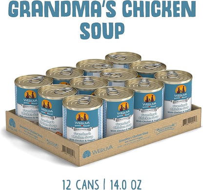 Weruva Classic Dog Food, Grandma's Chicken Soup with Chicken Breast & Veggies, 14oz Can (Pack of 12), Teal (878408004568) - PAWPICO